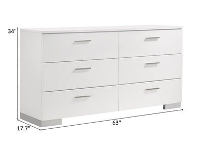 Jeremaine 63" Wide 6 Drawer Dresser With Mirror
