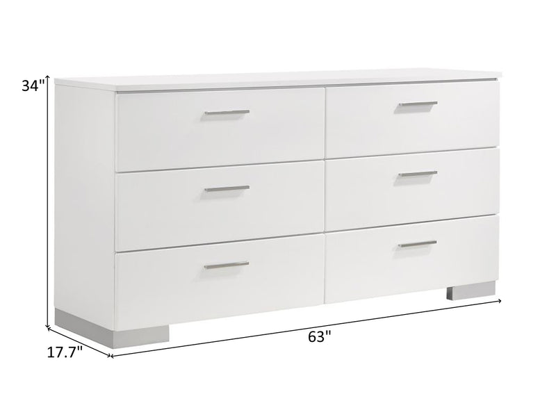 Jeremaine 63" Wide 6 Drawer Dresser With Mirror