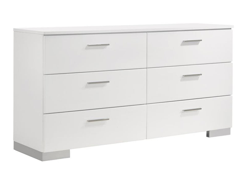 Jeremaine 63" Wide 6 Drawer Dresser With Mirror