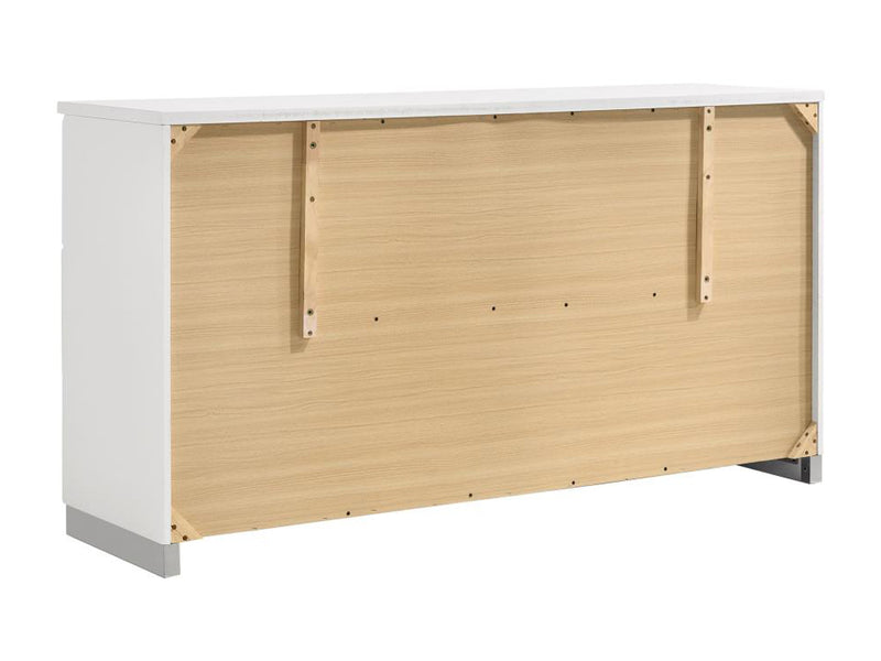 Jeremaine 63" Wide 6 Drawer Dresser With Mirror