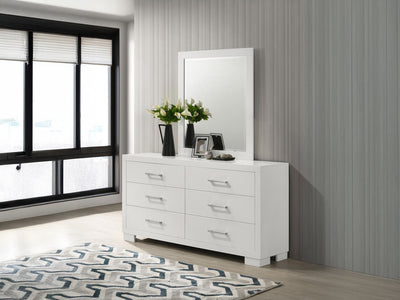 Jessica 64" Wide 6 Drawer Dresser With Mirror