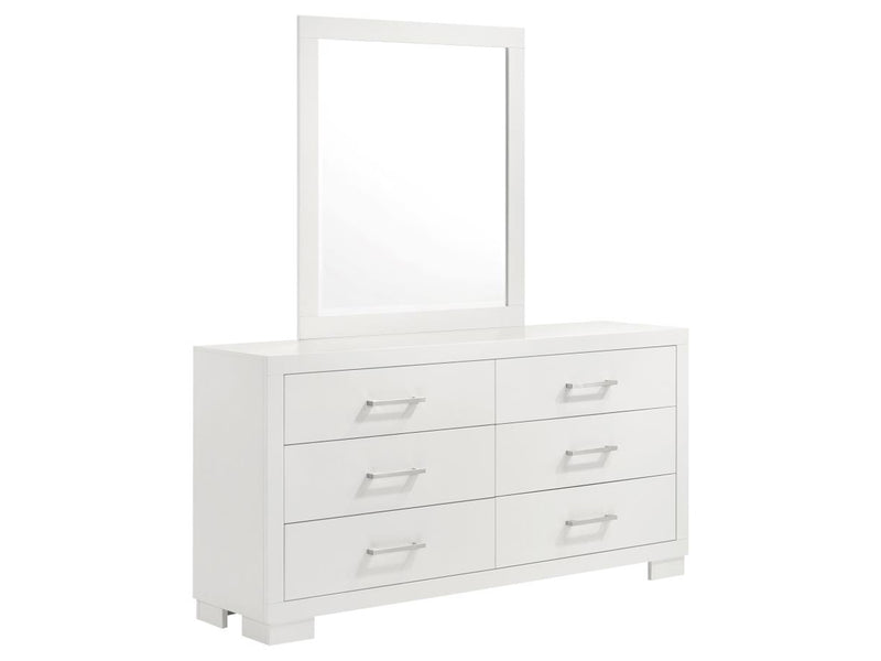 Jessica 64" Wide 6 Drawer Dresser With Mirror