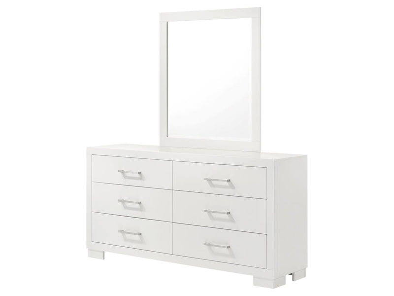 Jessica 64" Wide 6 Drawer Dresser With Mirror