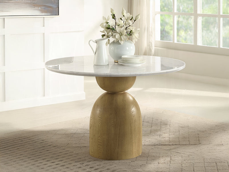 Kala 48" Wide Marble Top Dining Table