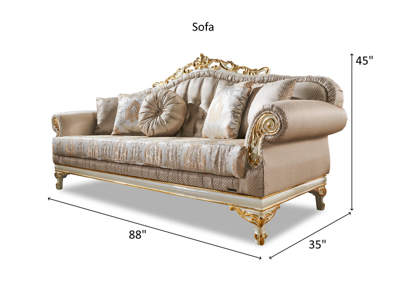 Kardelen Traditional Sofa & Loveseat Living Room Set