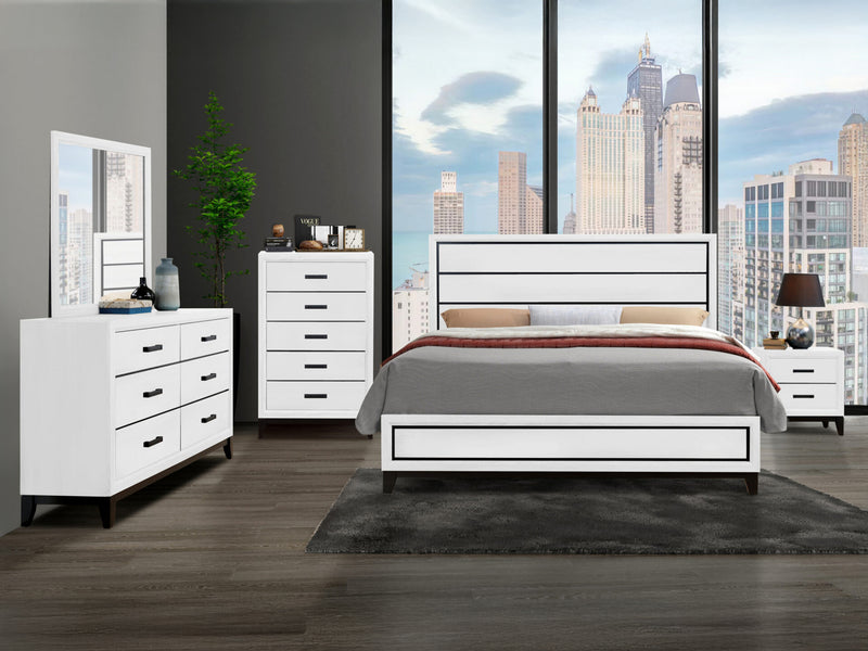 Kate Glo 58" Wide 6 Drawer Dresser With Mirror