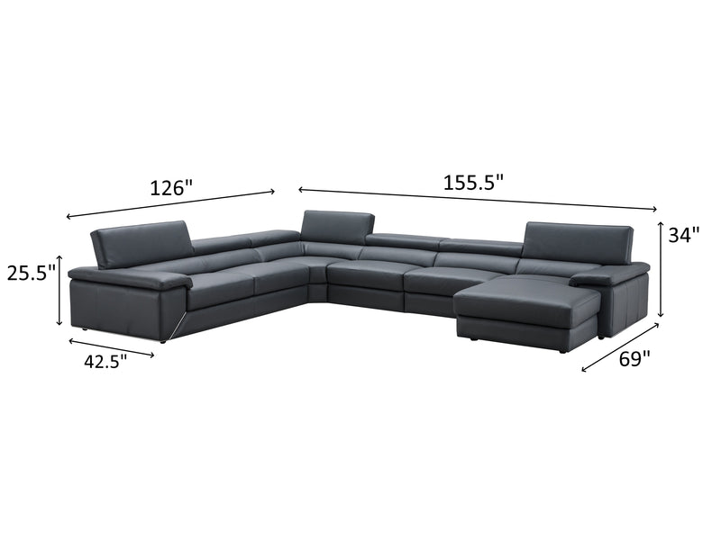 Kobee 155.5" / 126" Wide Leather Sectional