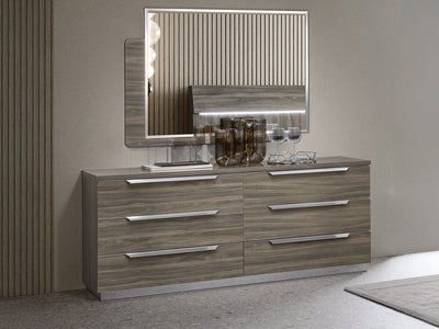 Kroma 68" Wide 6 Drawer Dresser With Mirror