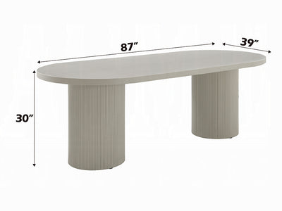 Laela 87" Wide 6-8 Person Wooden Top Dining Table