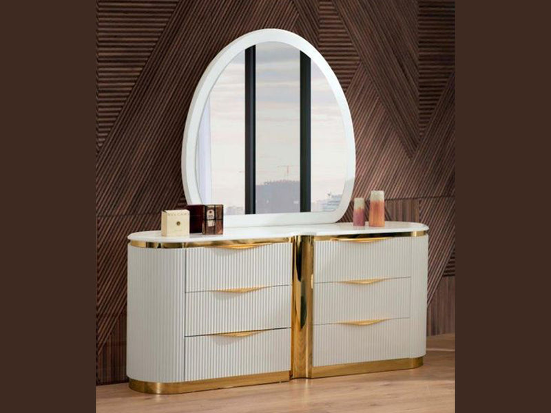 Laurag 6 Drawer Dresser With Mirror