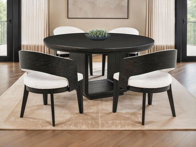 Leandro 4-6 Person Black Round Dining Room Set