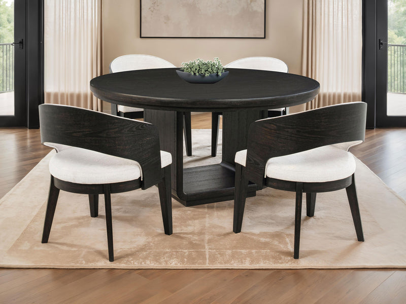 Leandro 4-6 Person Black Round Dining Room Set