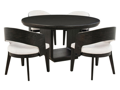 Leandro 4-6 Person Black Round Dining Room Set