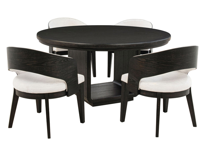 Leandro 4-6 Person Black Round Dining Room Set