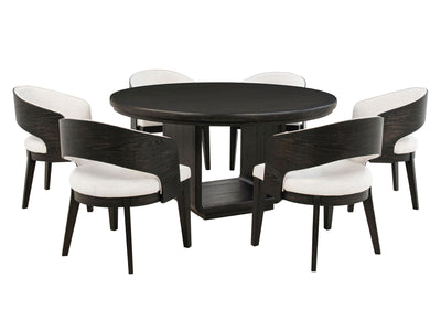 Leandro 4-6 Person Black Round Dining Room Set