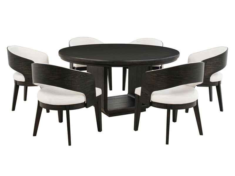 Leandro 4-6 Person Black Round Dining Room Set