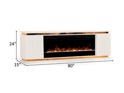 Lilianna 80" Wide TV Stand With Electric Fireplace