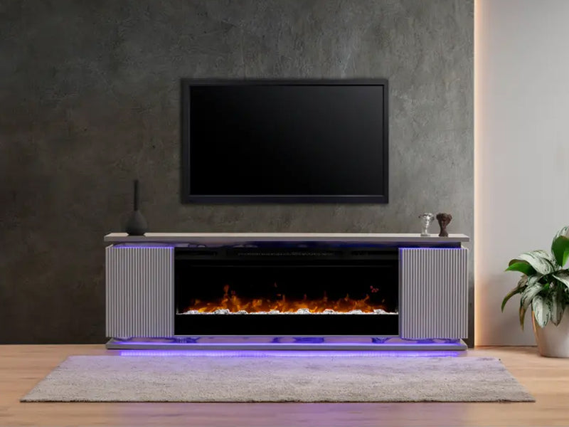 Lilianna 80" Wide TV Stand With Electric Fireplace