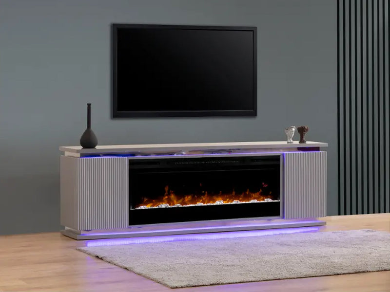 Lilianna 80" Wide TV Stand With Electric Fireplace