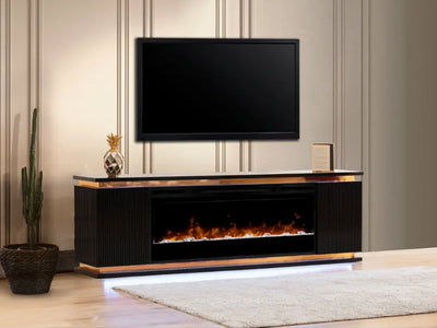 Lilianna 80" Wide TV Stand With Electric Fireplace