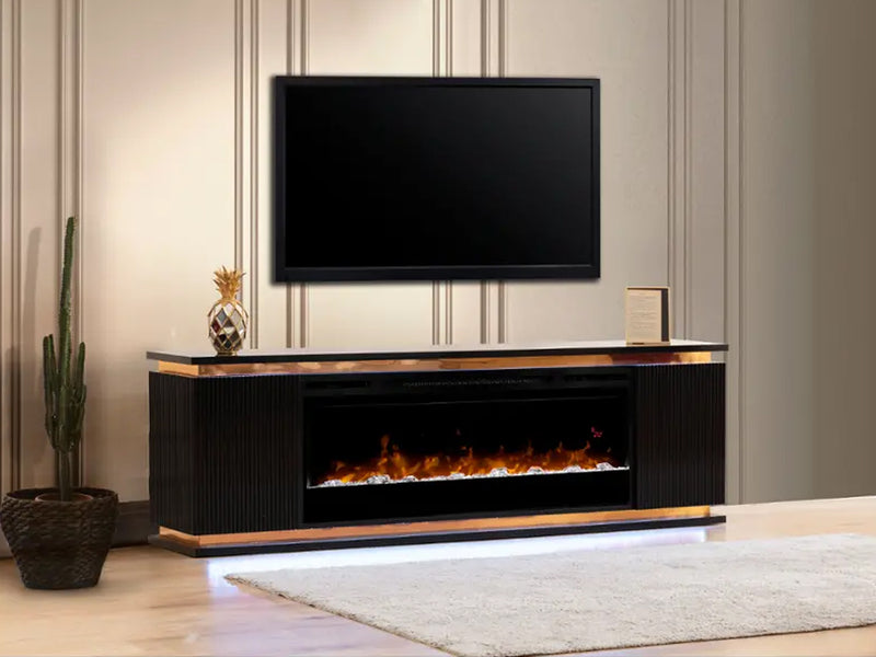 Lilianna 80" Wide TV Stand With Electric Fireplace