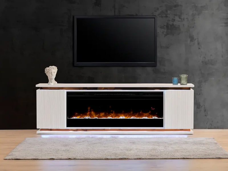 Lilianna 80" Wide TV Stand With Electric Fireplace