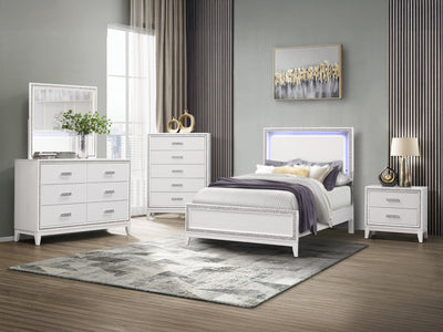 Lily Glo 63" Wide 6 Drawer Dresser With Mirror