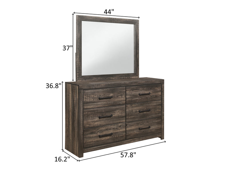 Linwood 57.8" Wide 6 Drawer Dresser With Mirror