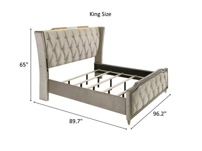 Lorient LED Upholstered Platform Bed
