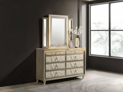 Lorient 60.5" Wide 8 Drawer Dresser With Mirror