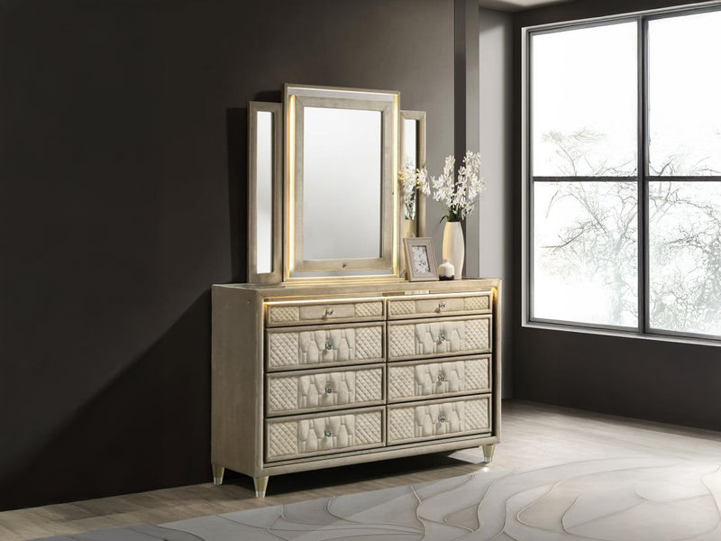 Lorient 60.5" Wide 8 Drawer Dresser With Mirror