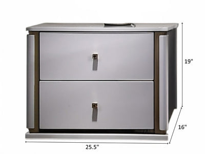 Lucera 19" Tall 2 Drawer Nightstand