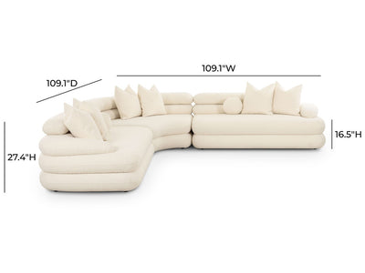 Lulu 109.1" / 109.1" Wide Curved Sectional