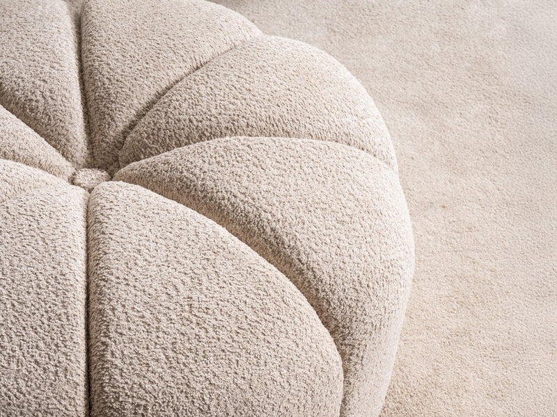 Lune 32" Wide Boucle Fabric Ottoman
