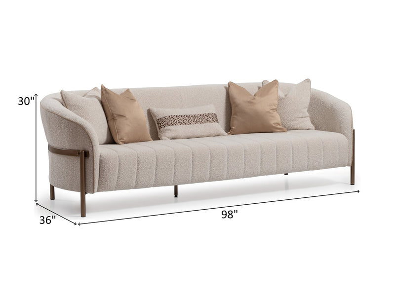 Lyon 98" Wide Recessed Arm Sofa