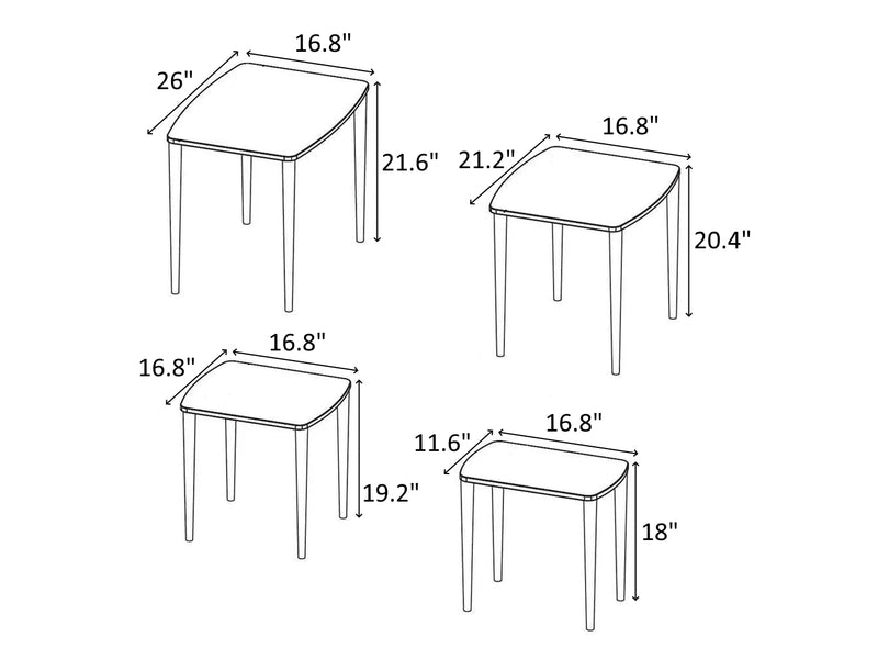 Lyon E 21.6" Tall Nesting Table