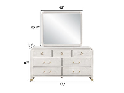 Malmo 68" Wide 7 Drawer Dresser With Mirror