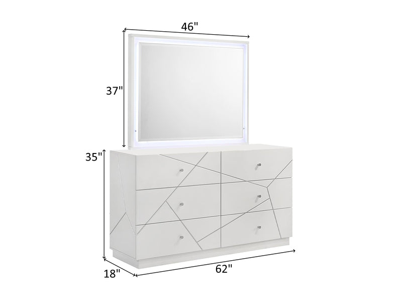 Manhattan 62" Wide 6 Drawer Dresser With Mirror