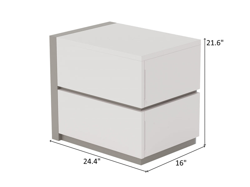 Manila 21.6" Tall 2 Drawer Nightstand