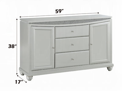 Maverick 59" Wide 2 Door 3 Drawer Buffet With Mirror