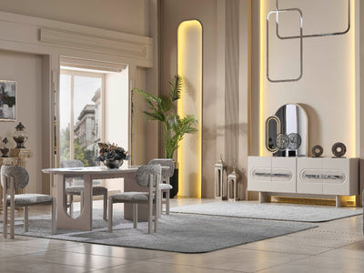 Parma Max 78.7" Wide 4 Door Buffet With Mirror