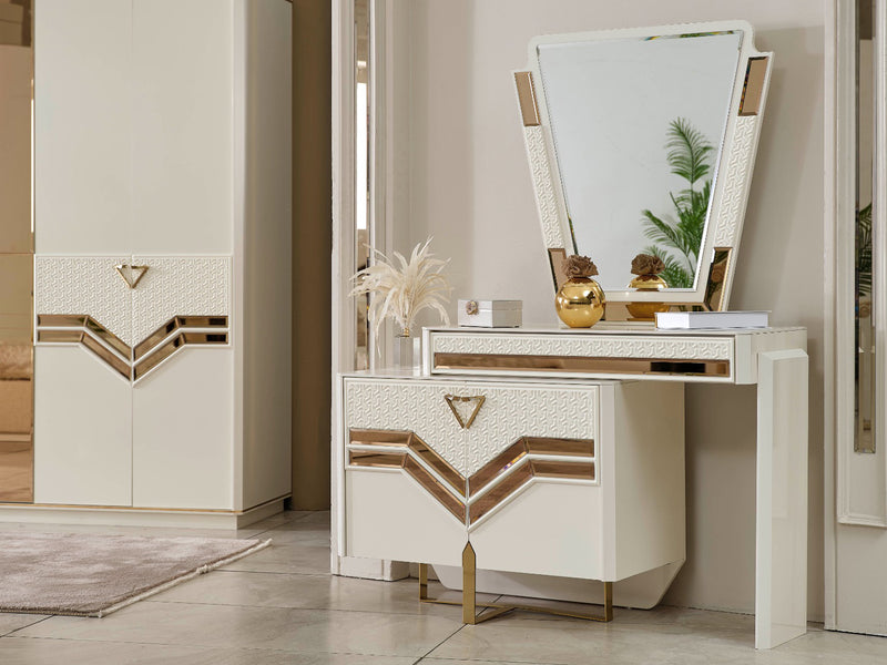 Zen 59" Wide 2 Door 1 Drawer Dresser With Mirror