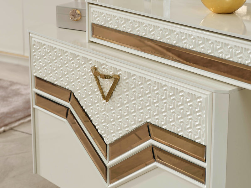 Zen 59" Wide 2 Door 1 Drawer Dresser With Mirror