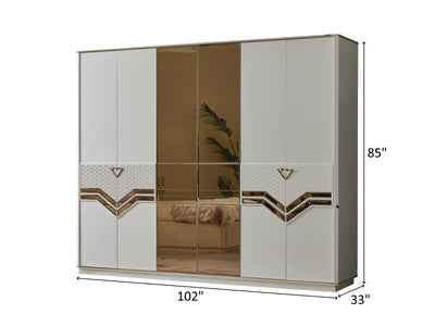 Zen 102" Wide 6 Door Wardrobe