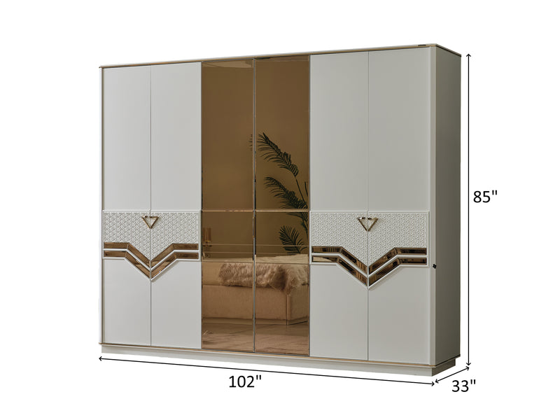 Zen 102" Wide 6 Door Wardrobe