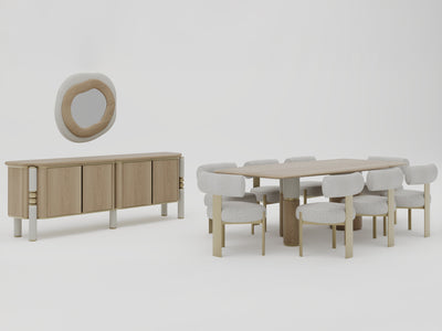 Tokyo Mazzi 98.4" Wide 8 Person Dining Table