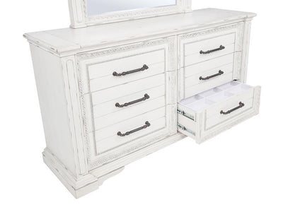 McKinney Vintage 73.7" Wide 6 Drawer Dresser With Mirror