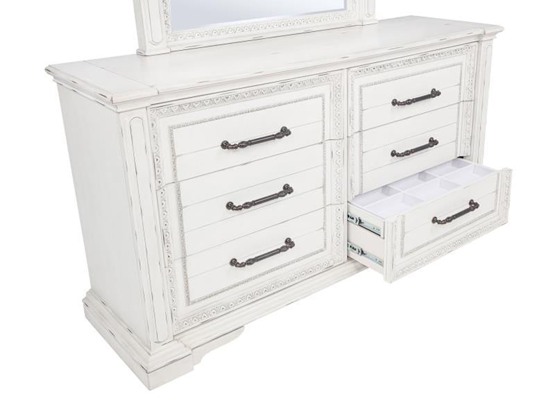McKinney Vintage 73.7" Wide 6 Drawer Dresser With Mirror