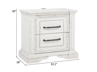 McKinney Vintage 30" Tall 2 Drawer Nightstand