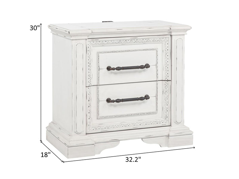McKinney Vintage 30" Tall 2 Drawer Nightstand